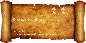 Kozma Kadosa névjegykártya