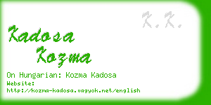 kadosa kozma business card